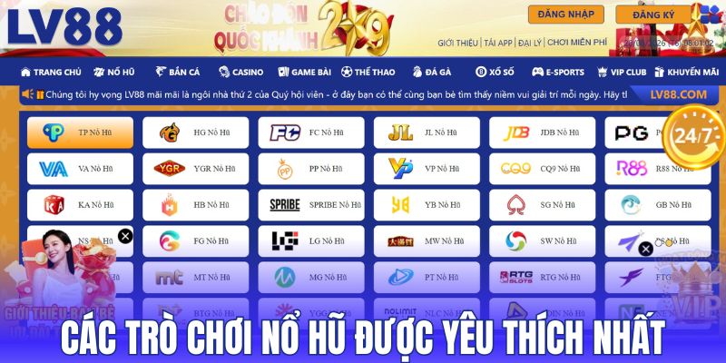 Điểm qua các trò chơi nổ hũ được yêu thích nhất